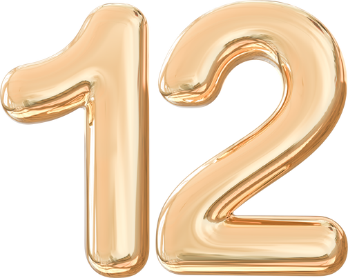 Gold Number 12 Element 3D